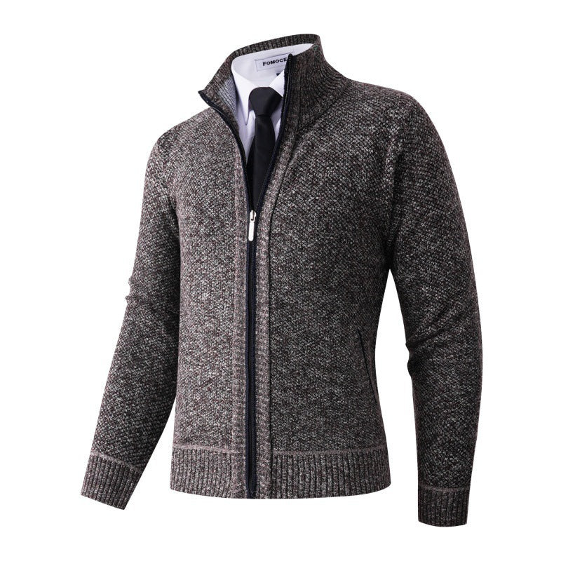 Men's stylish cardigan with high collar and practical pockets Lisslune