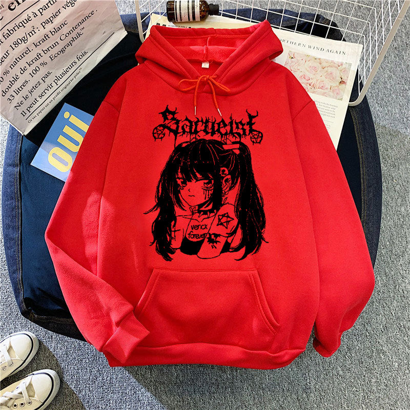 Women's hooded sweatshirt with unique artistic graphic design Lisslune