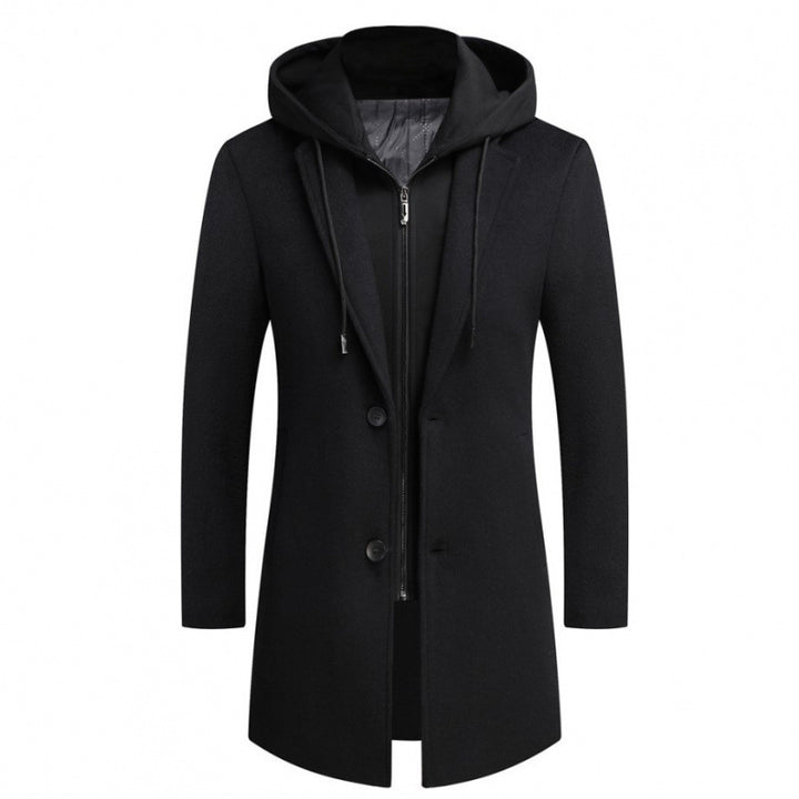 Men's fashionable coat jacket with removable hood and quilted lining Lisslune
