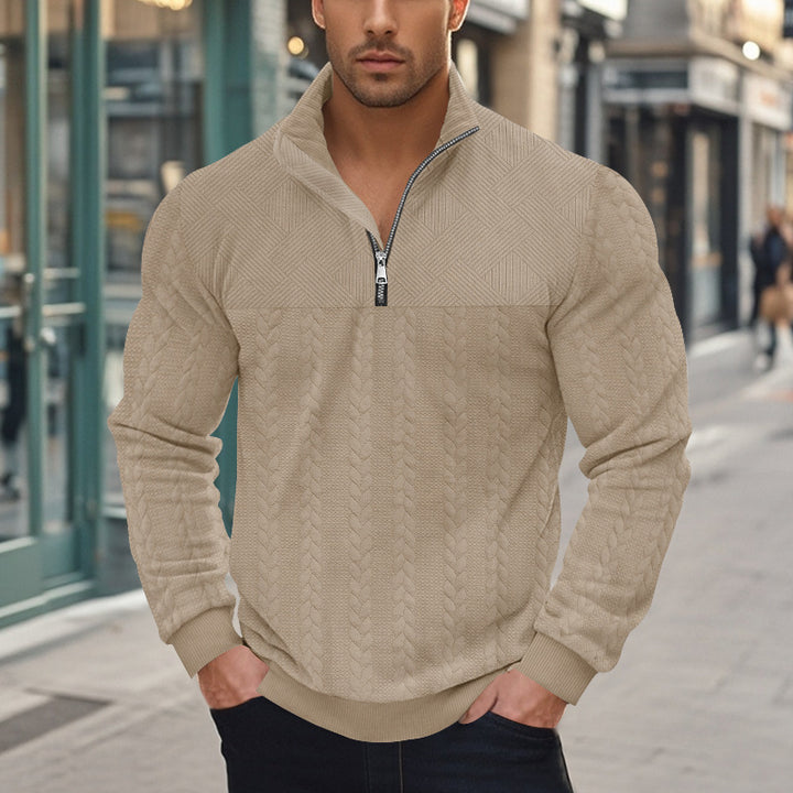 Men's knit sweater with modern zipper and structured design Lisslune