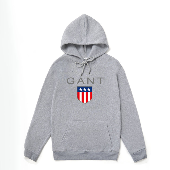 Men's Hoodie with Sporty Logo Design and Kangaroo Pocket Lisslune