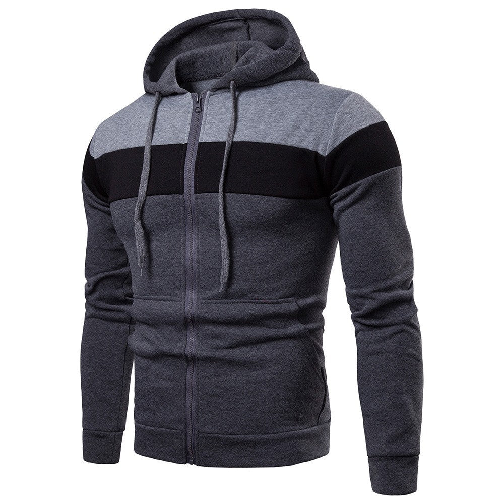 Men's Fashion Hoodie Jacket with Color Block Design Lisslune