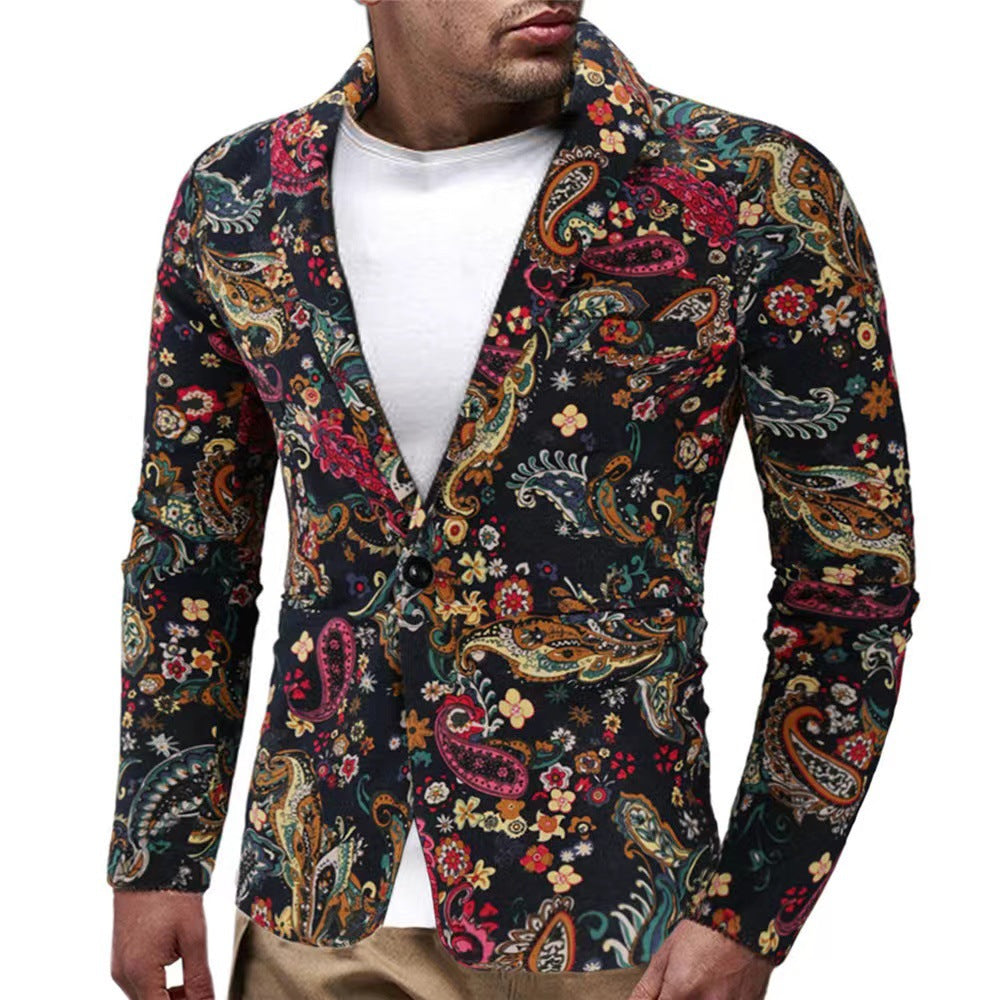 Men's stylish blazers with colorful graphic design Lisslune