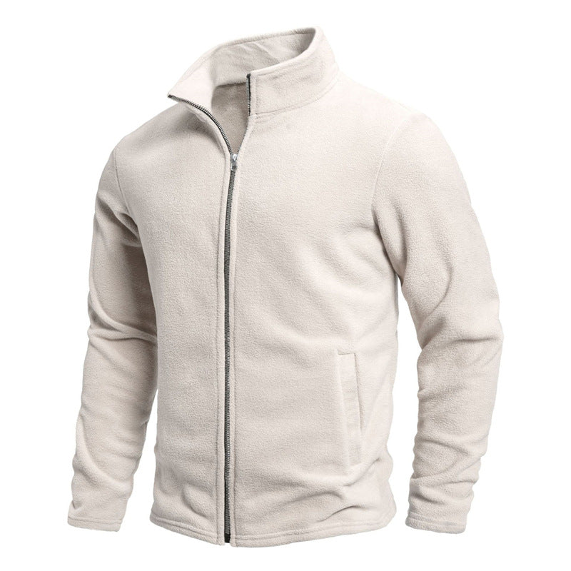 Men's fleece jacket with high collar and zipper Lisslune