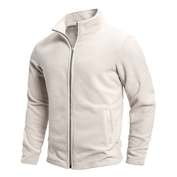 Men's fleece jacket with high collar and zipper Lisslune