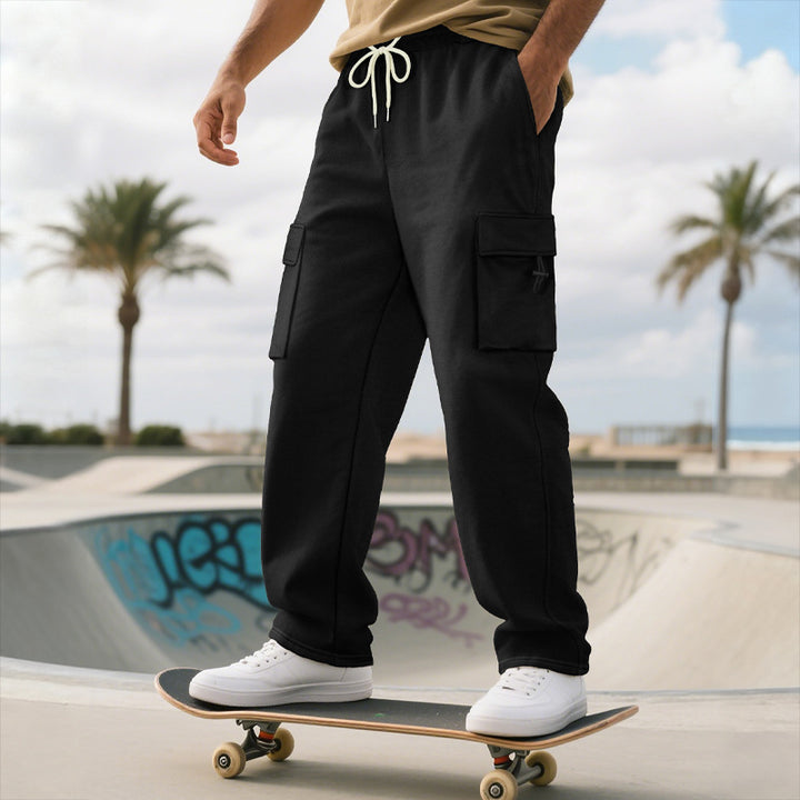 Men's cargo pants with elastic waistband and practical side pockets Lisslune