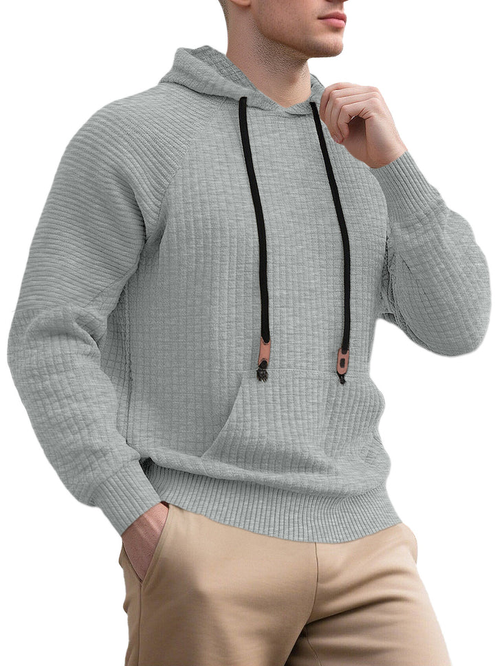 Men's sporty hooded sweatshirt with innovative structured design and practical drawstrings Lisslune