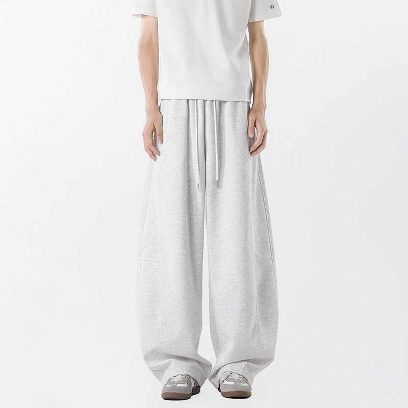 Men's casual, wide-cut leisure pants with elastic waistband and practical side pockets Lisslune