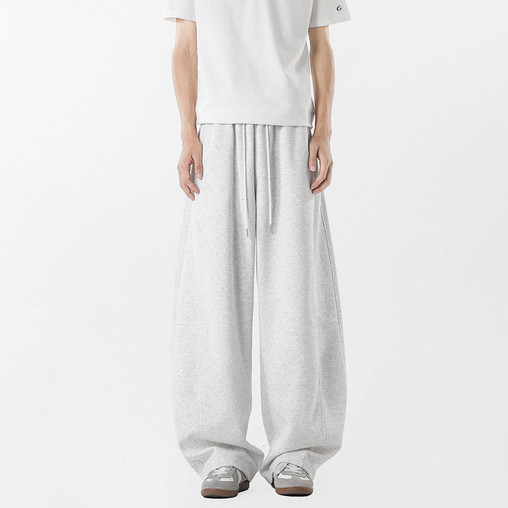Men's casual, wide-cut leisure pants with elastic waistband and practical side pockets Lisslune