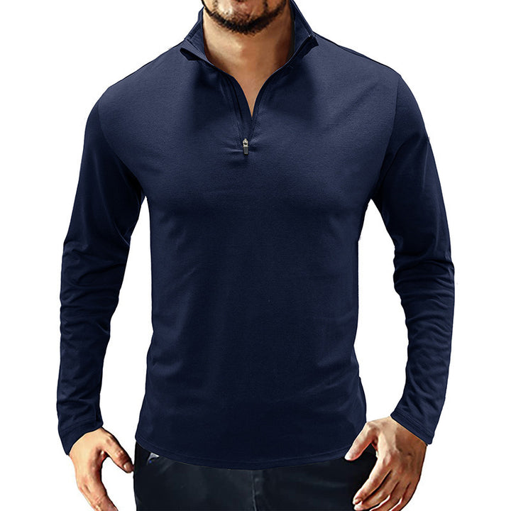 Men's functional shirt with high collar and half zipper Lisslune