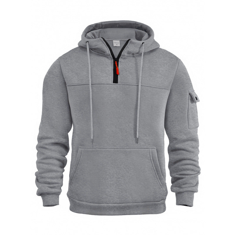 Men's Functional Hoodie with Half Zipper and Side Pockets Lisslune