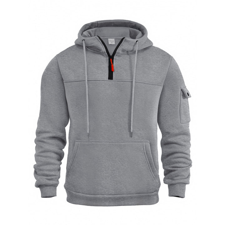 Men's Functional Hoodie with Half Zipper and Side Pockets Lisslune