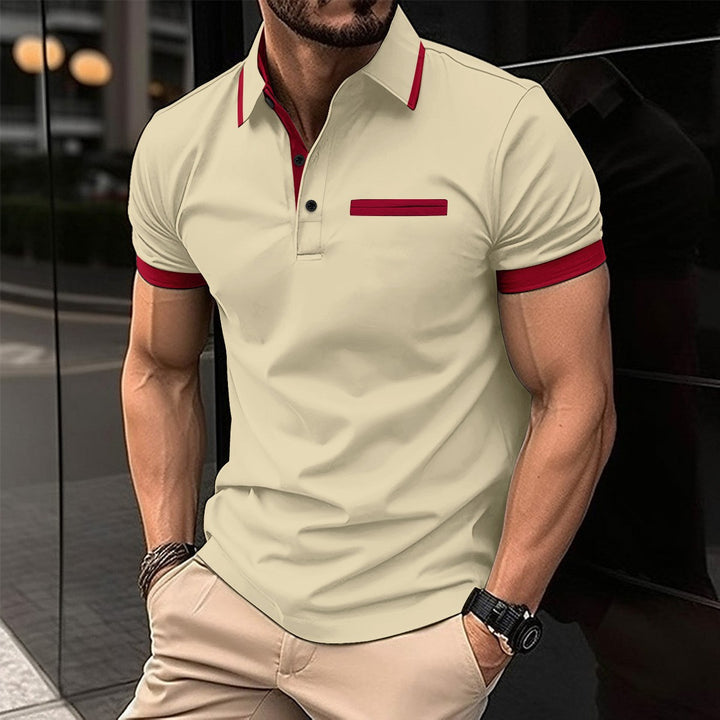 Men's polo shirt with stylish contrast collar and practical chest pocket Lisslune