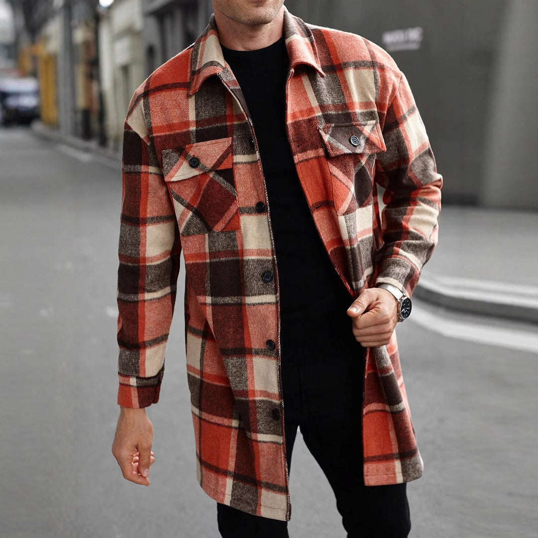 Men's Checked Flannel Jacket Lisslune