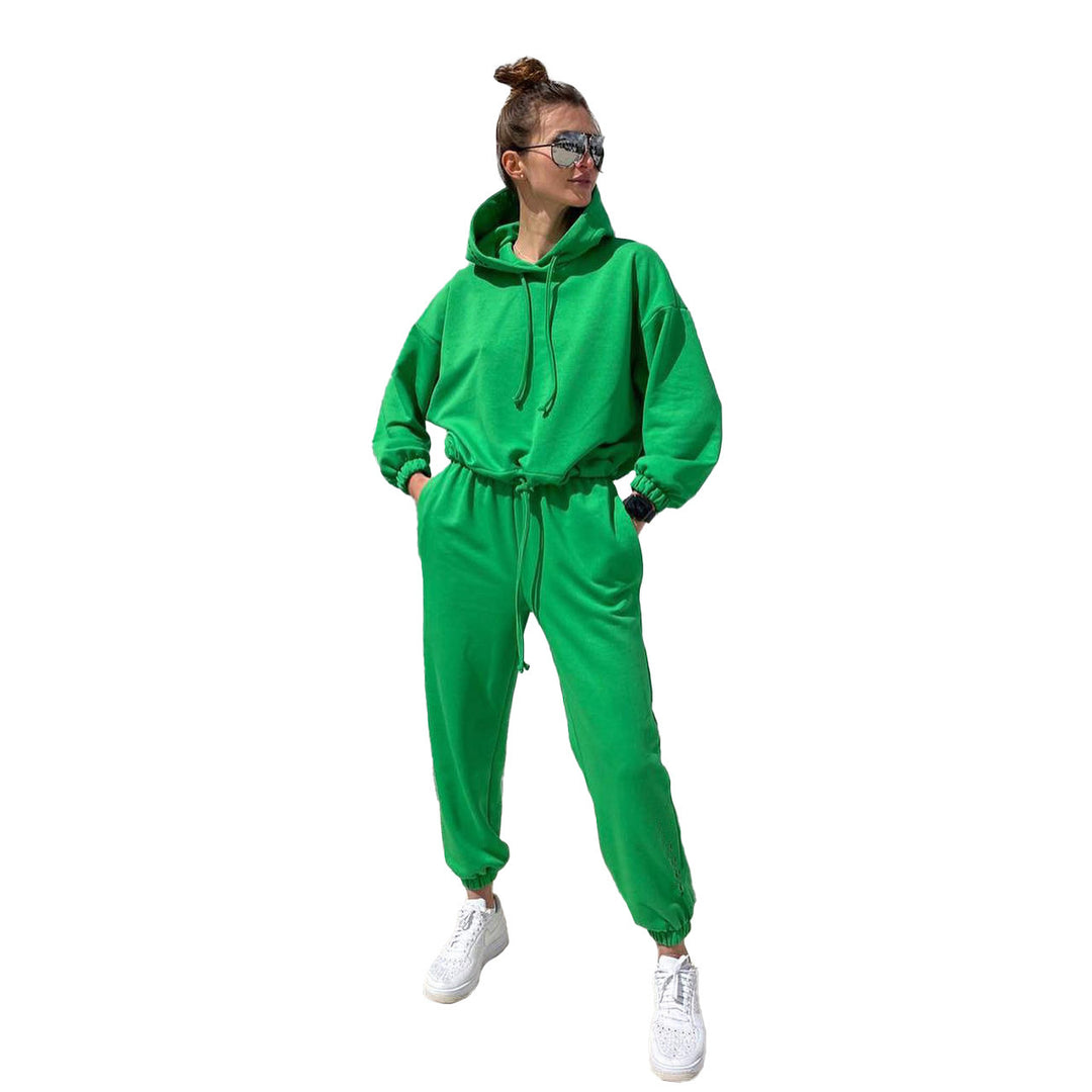 Women's Leisure Wellness Suit with Hood and Elastic Waistband
