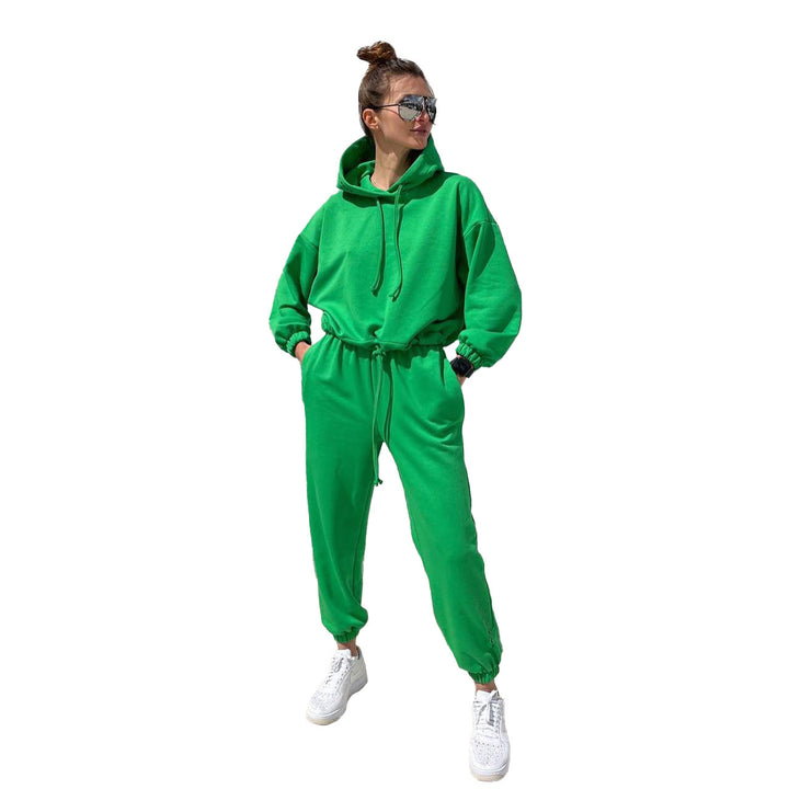 Women's Leisure Wellness Suit with Hood and Elastic Waistband