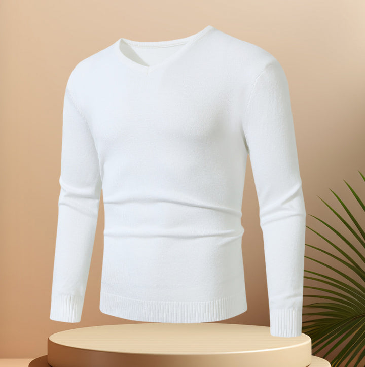 Men's elegant V-neck sweater Lisslune