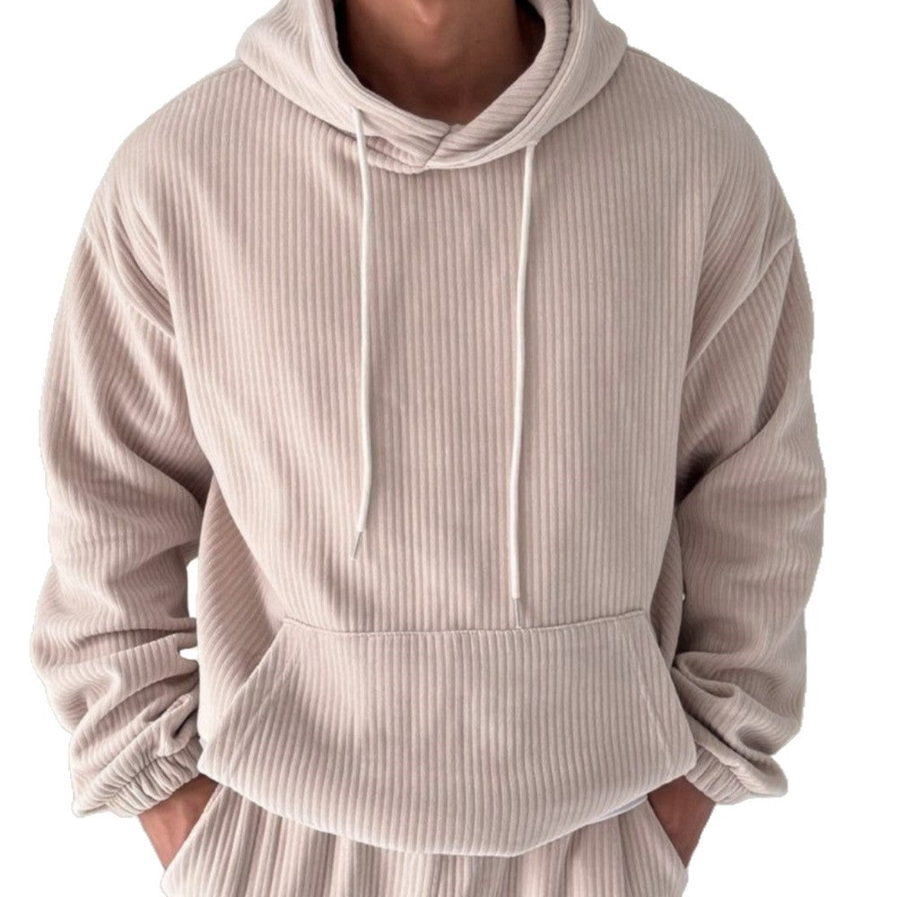 Men's hoodie with textured rib design Lisslune