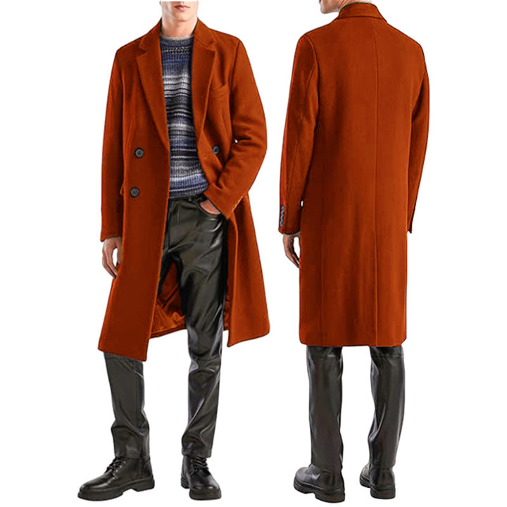 Men's elegant double-breasted wool coat Lisslune