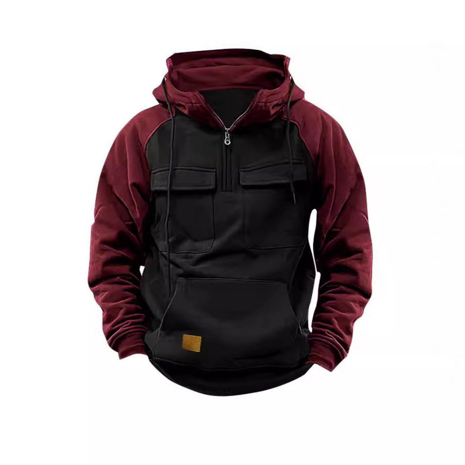 Men's Functional Hoodie with Practical Pockets and Innovative Design Lisslune