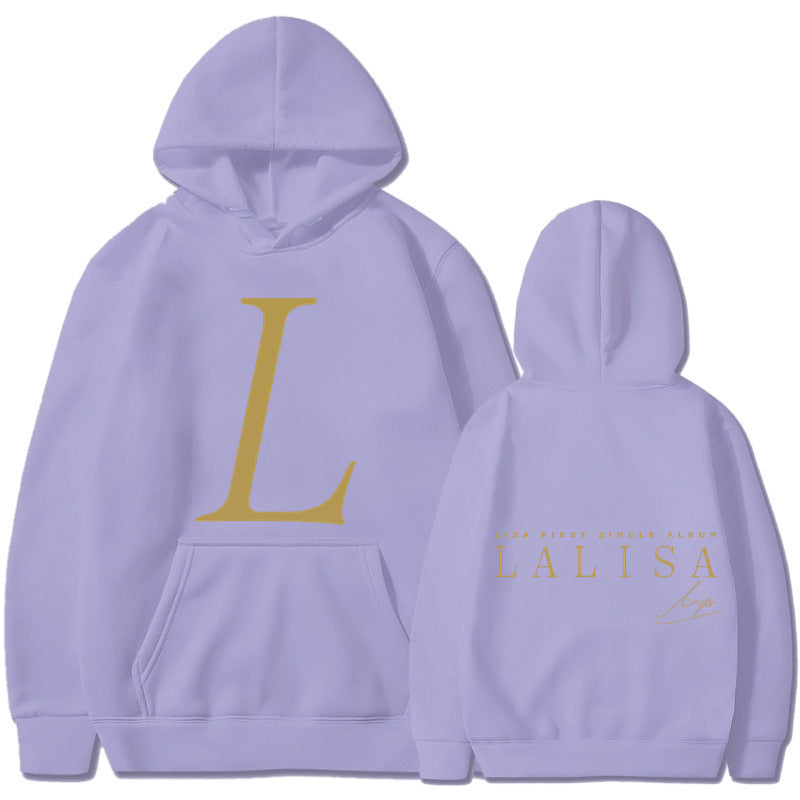 Women's hoodie with stylish initials print and generous kangaroo pocket Lisslune