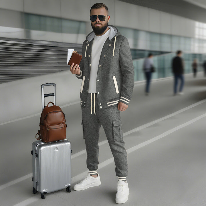 Men's sporty hoodie and jogger set with practical pocket and optimal fit Lisslune
