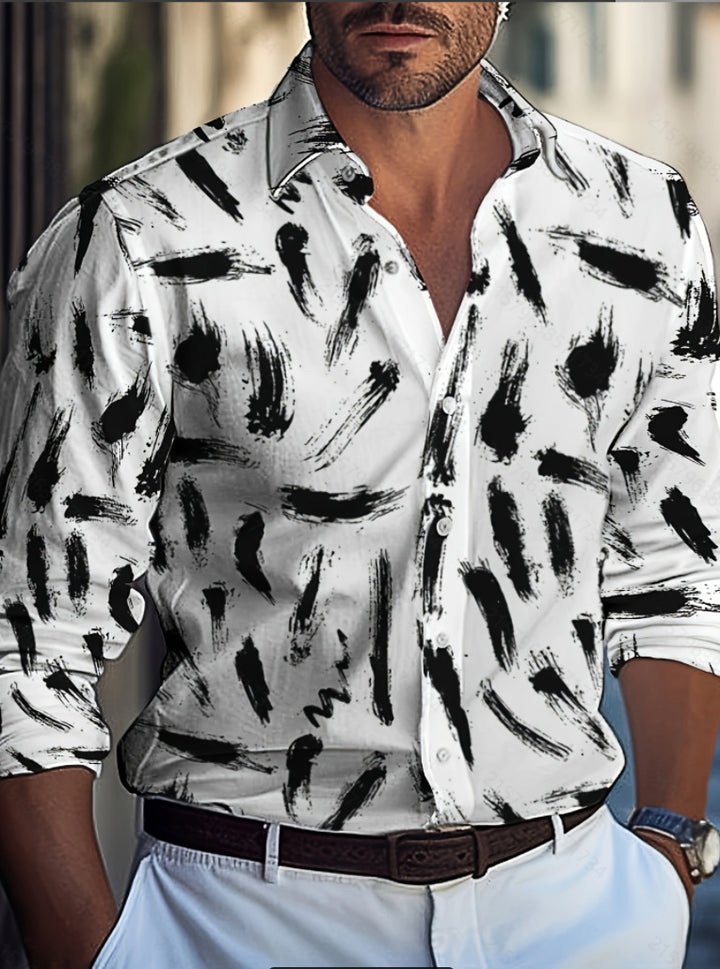 Men's shirt with modern brush pattern Lisslune