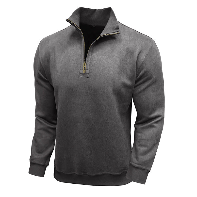 Men's sporty pullover with half zipper Lisslune