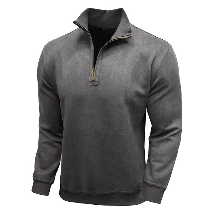 Men's sporty pullover with half zipper Lisslune