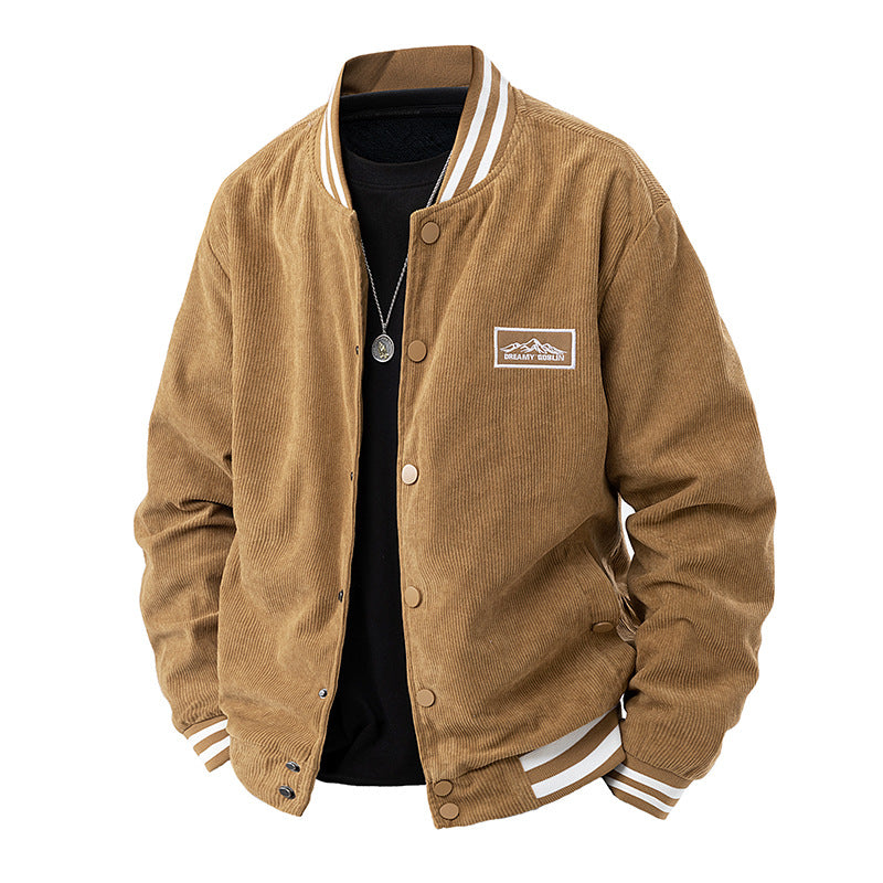 Men's casual cord jacket with elastic cuffs and contrasting accents Lisslune