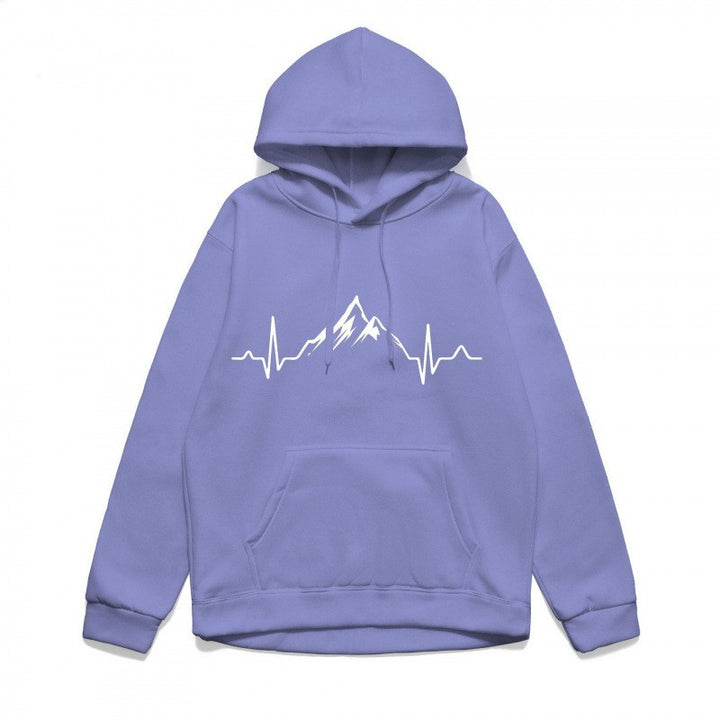 Women's hoodie with stylish mountain motif and high-quality cotton Lisslune