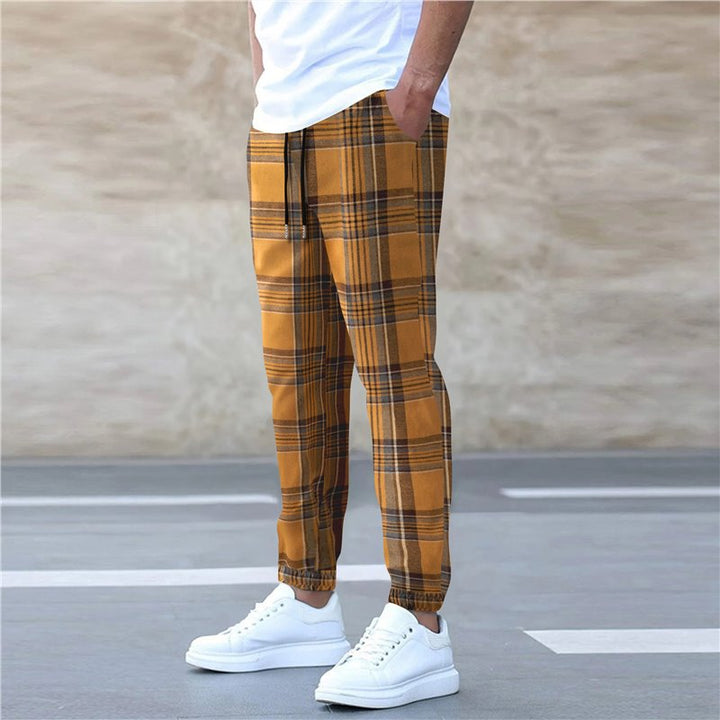 Men's comfortable flannel pants with practical side pockets and elastic waistband Lisslune