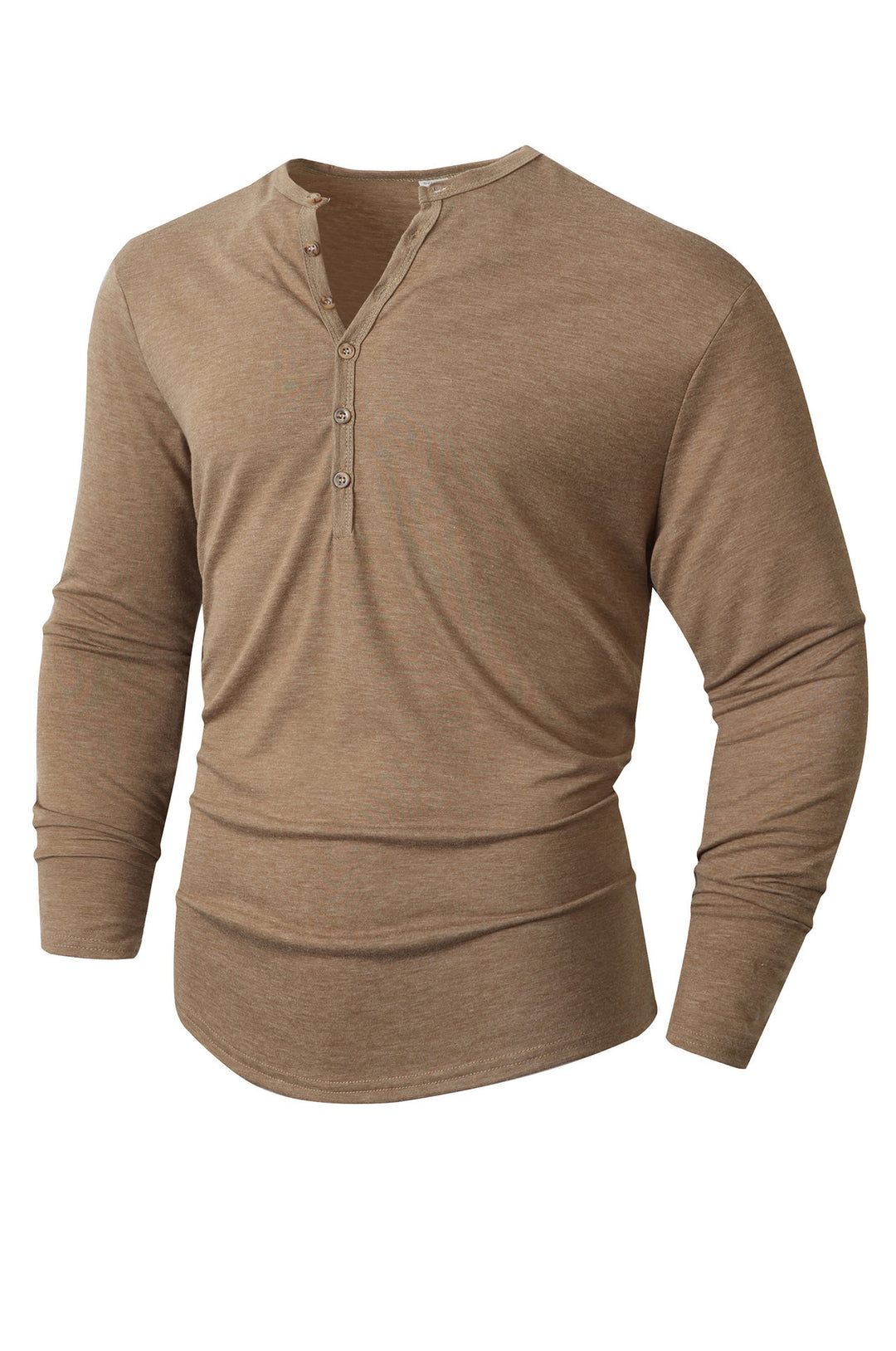 Men's Long Sleeve Shirt with Button Placket Lisslune