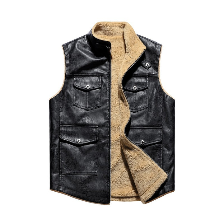 Men's vest in casual style with warm lining by Lisslune