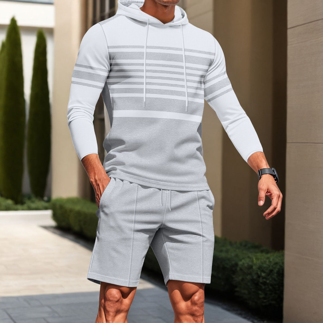Men's sporty hoodie with textured material and modern lines Lisslune