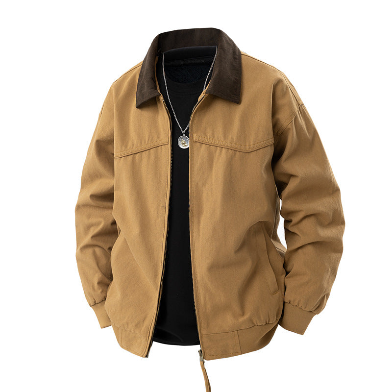 Men's lightweight utility jacket with stand-up collar and practical pockets Lisslune