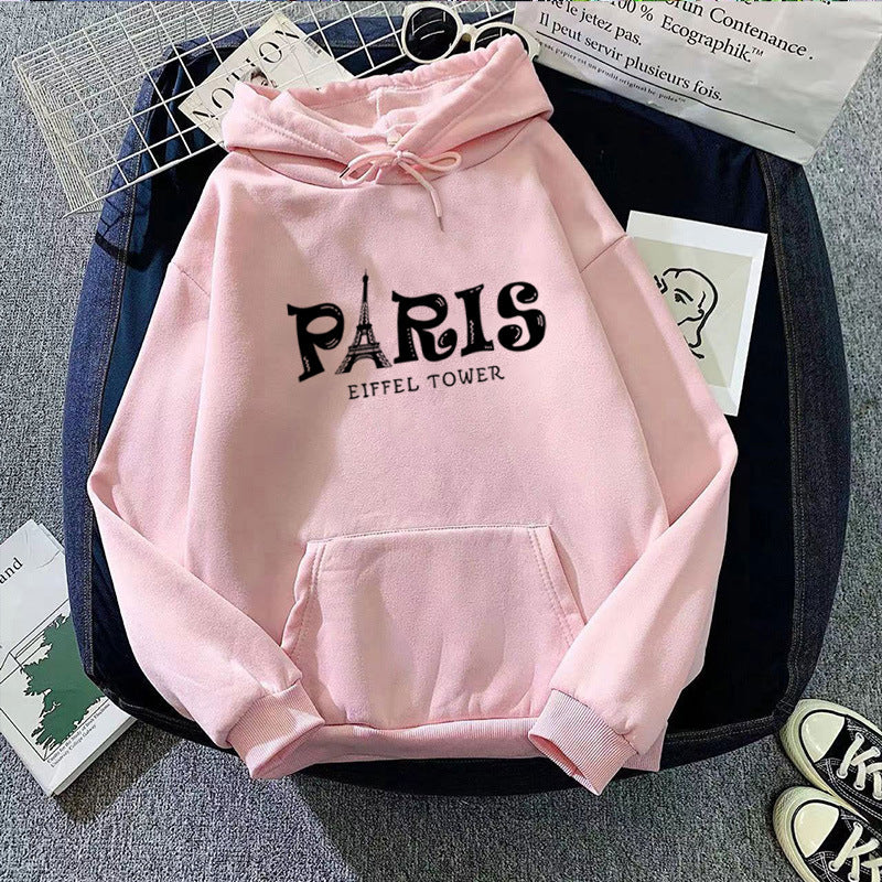 Women's Hoodie with Creative Paris Design Lisslune