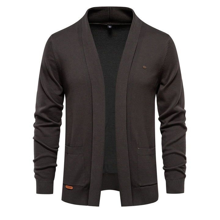 Men's comfortable cardigan with open collar and practical pockets Lisslune
