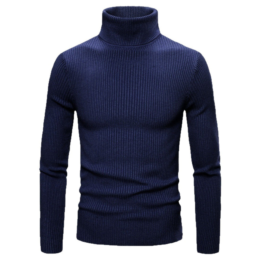 Men's Turtleneck Sweater Made Of Fine Rib Structure Lisslune