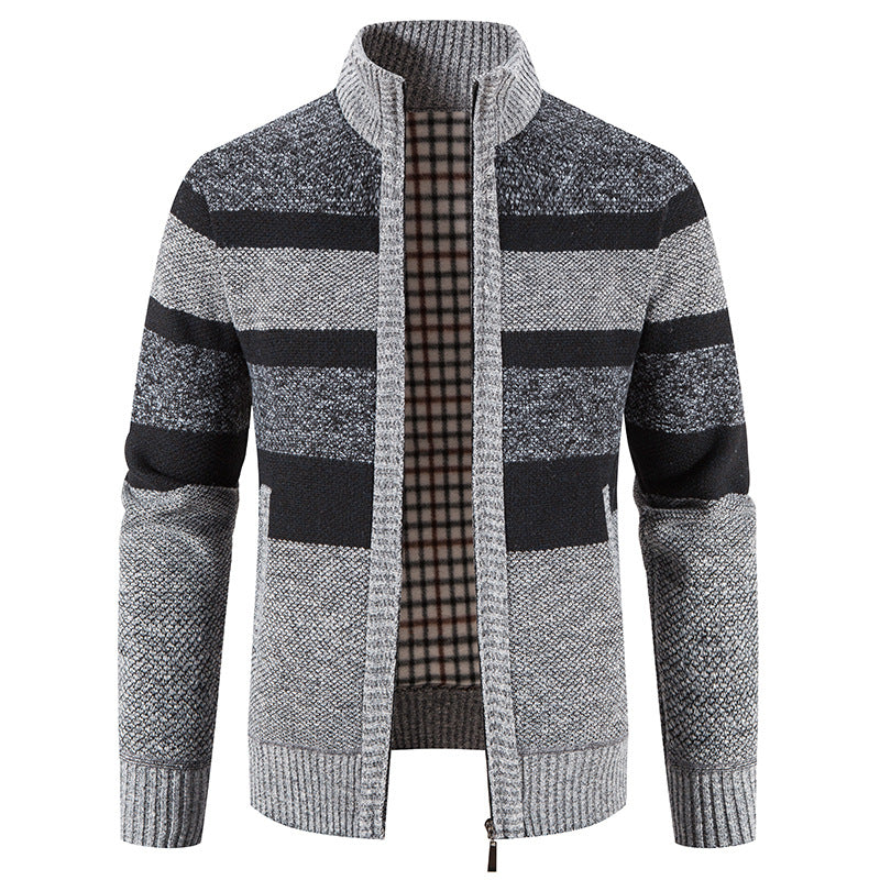 Men's fashionable cardigan with a modern and versatile check pattern Lisslune