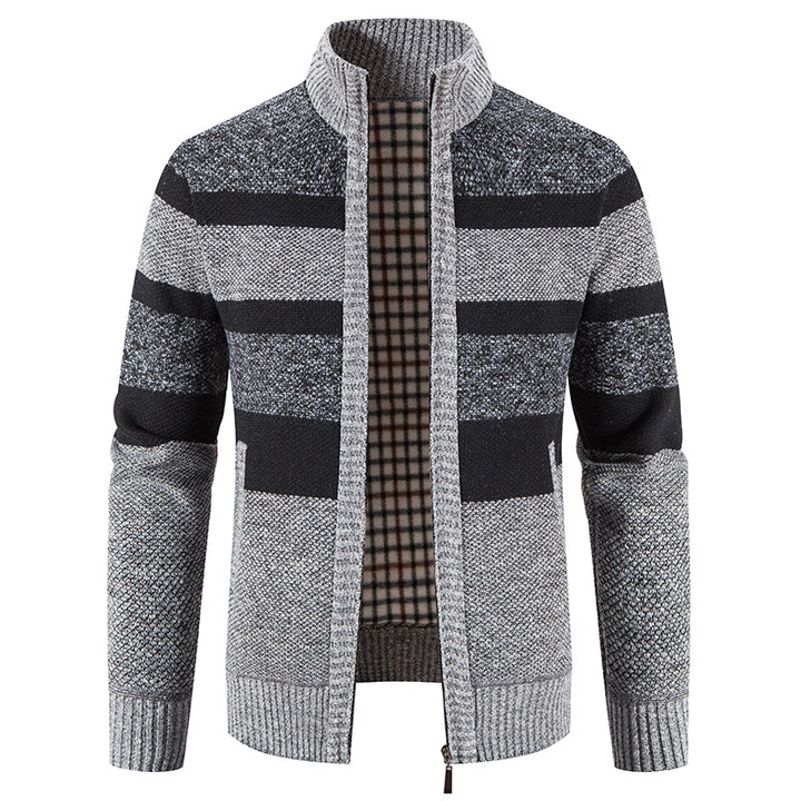 Men's fashionable cardigan with a modern and versatile check pattern Lisslune