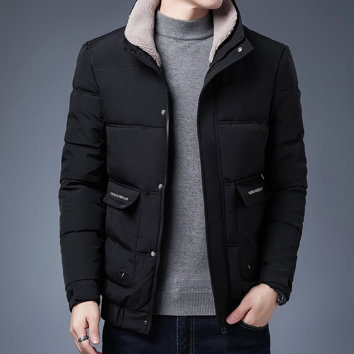 Men's quilted winter jacket with high-protective collar and practical pockets Lisslune