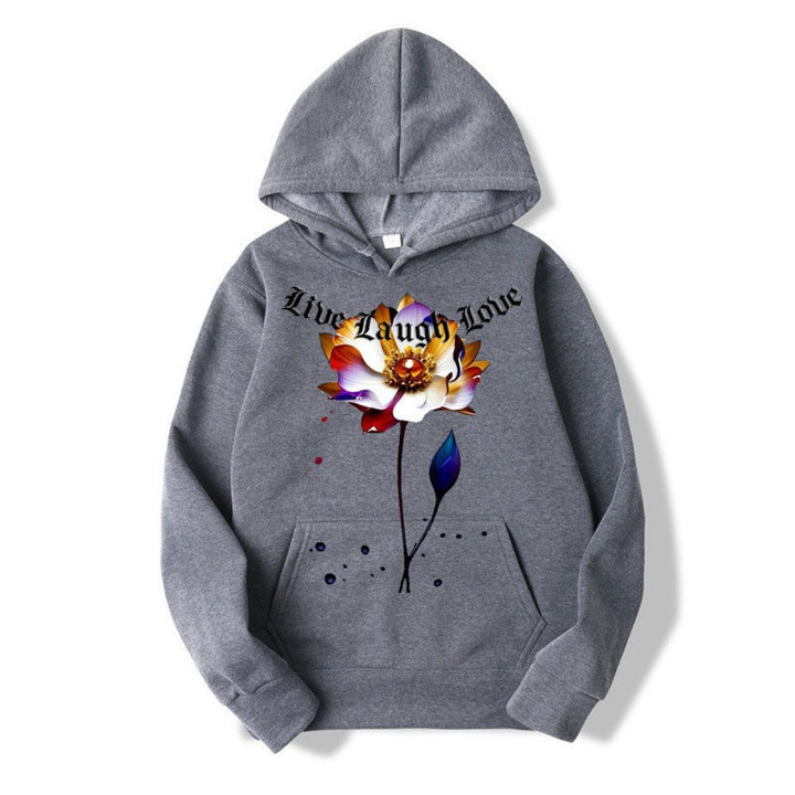 Women's Hoodie with Floral Artist Print Lisslune