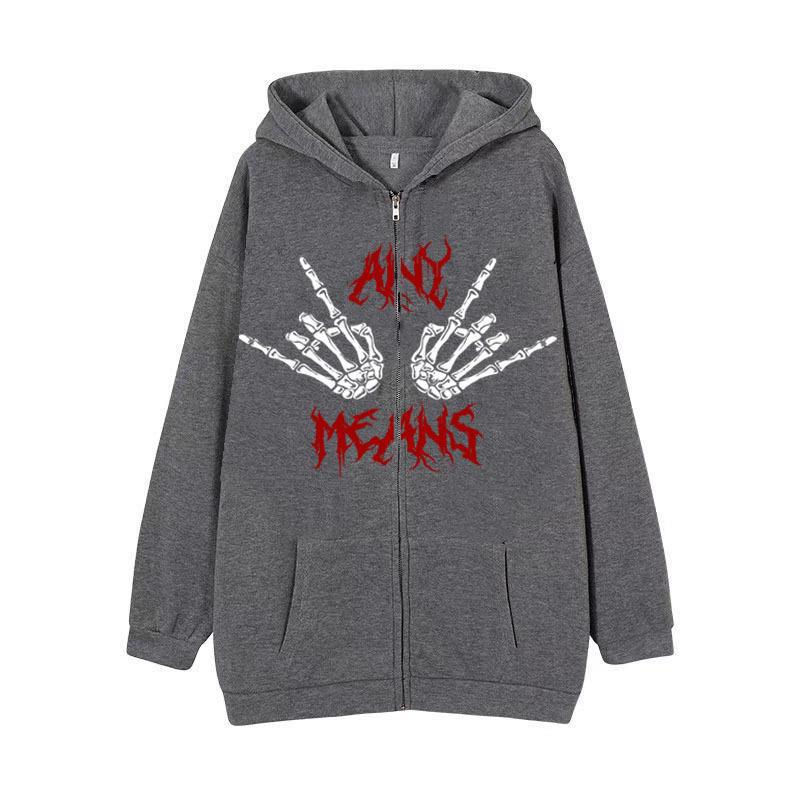 Women's hoodie with unique skeleton design and practical kangaroo pockets Lisslune