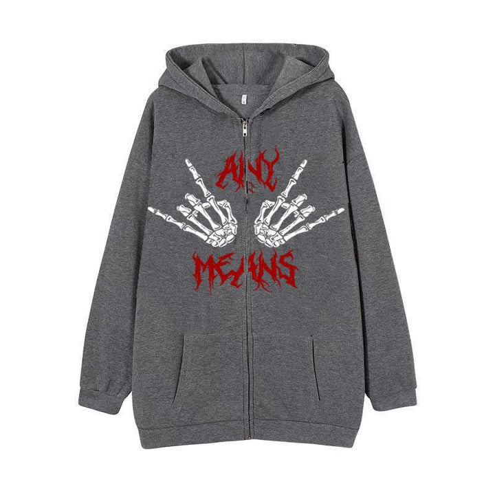 Women's hoodie with unique skeleton design and practical kangaroo pockets Lisslune