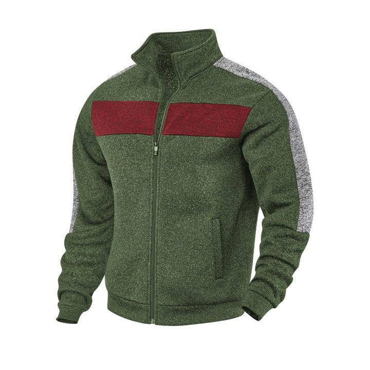 Men's sporty fleece jacket with high collar and reflective accents Lisslune