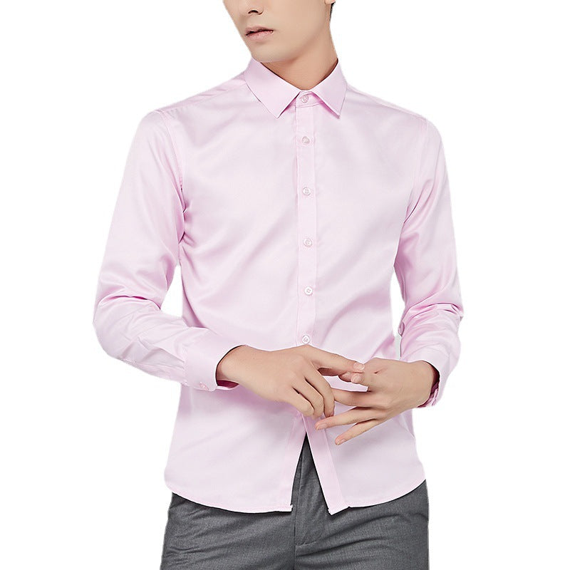 Men's long-sleeve shirt with slim fit and breathable cotton Lisslune