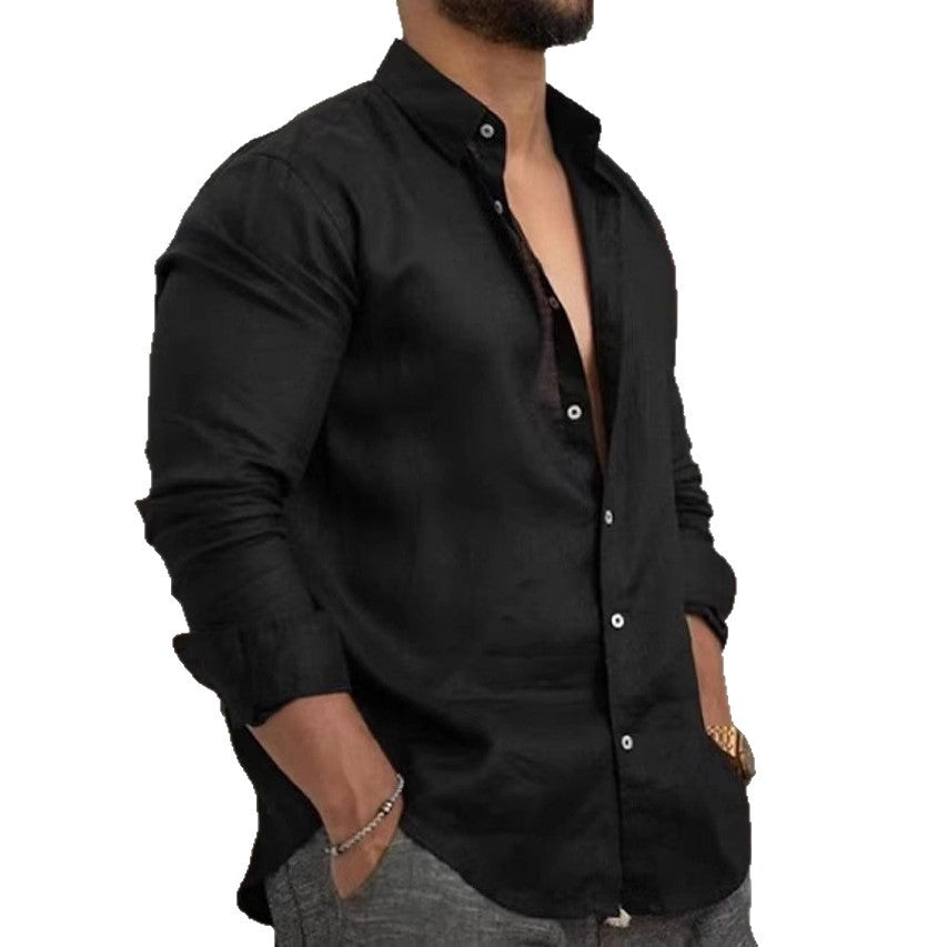 Men's Casual Linen Shirt Lisslune