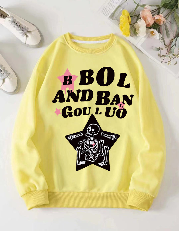 Women's casual sweatshirt with creative skeleton design Lisslune