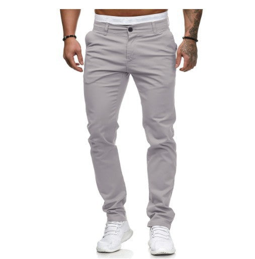 Men's Tailored Slim-Fit Chino Pants Lisslune